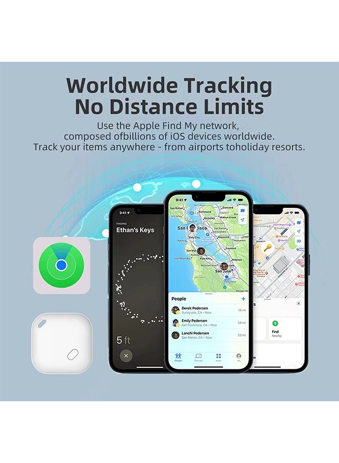 Item Locator, Security SmartTag Works with Apple Find My (iOS only), Phone Finder,Luggage Tracker Works, Key Finder Compatible with iPhone iPad iWatch Mac, Bluetooth Tracker for Keys Wallets Belongings, white 1pcs)